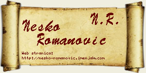 Neško Romanović vizit kartica